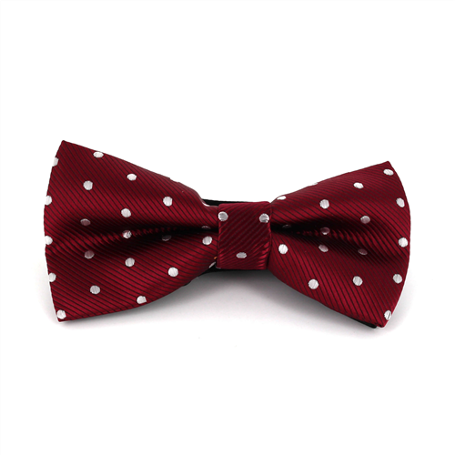 Nœud Papillon Grenat à Pois Blancs