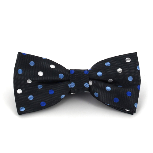 Nœud Papillon gris à pois multicolores