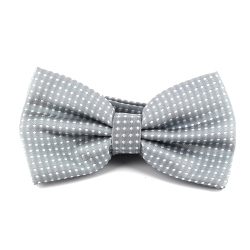Nœud Papillon Gris Points Blancs