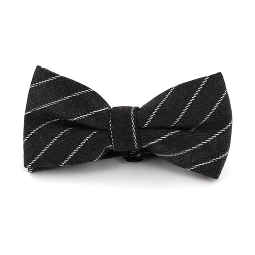 Nœud Papillon Gris Rayures Blanches