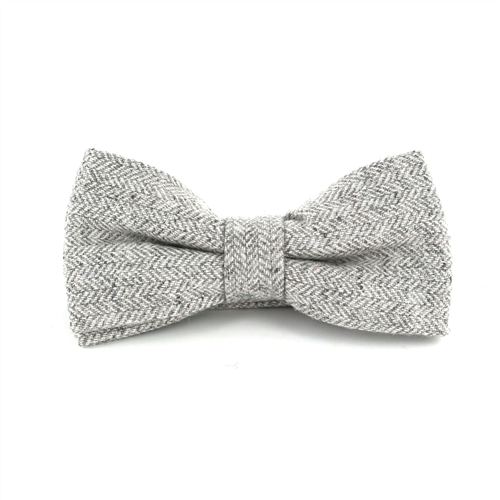 Nœud Papillon en laine à chevrons gris clair