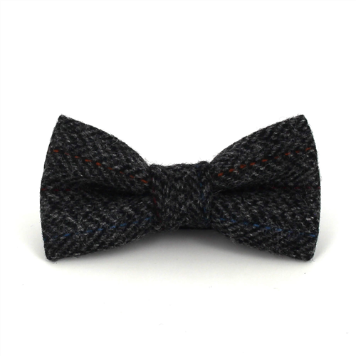 Nœud Papillon en laine à chevrons noir et gris