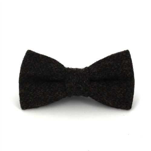 Nœud Papillon en laine mouchetée marron chocolat