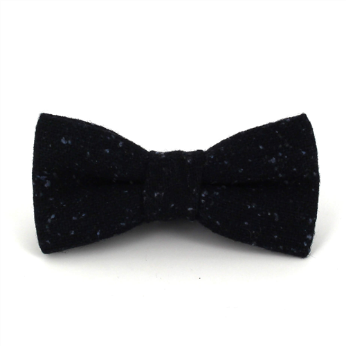 Nœud Papillon en laine noire avec pois gris