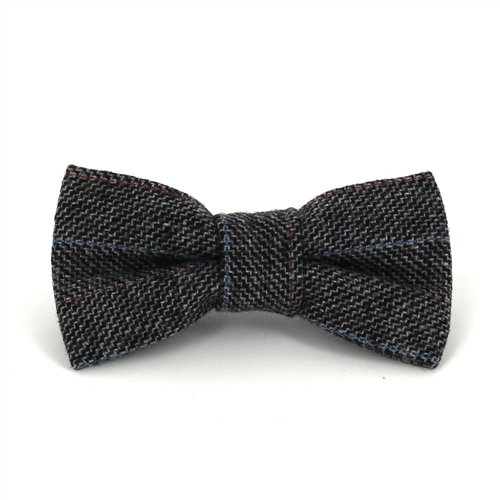 Nœud Papillon en laine zigzag noir et blanc