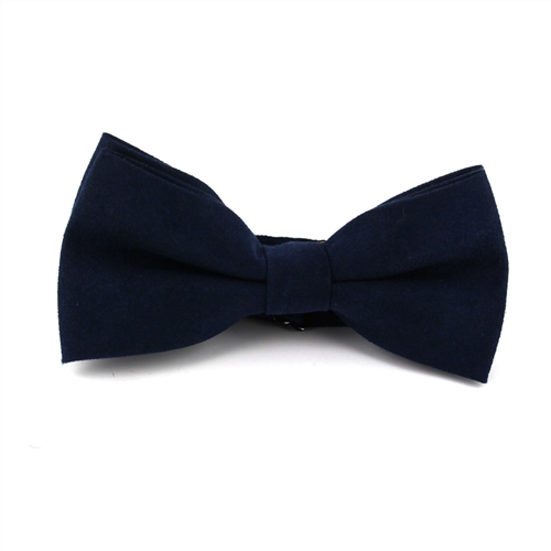 Nœud Papillon en daim bleu marine uni