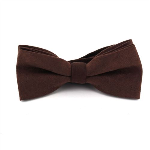 Nœud Papillon en daim marron uni
