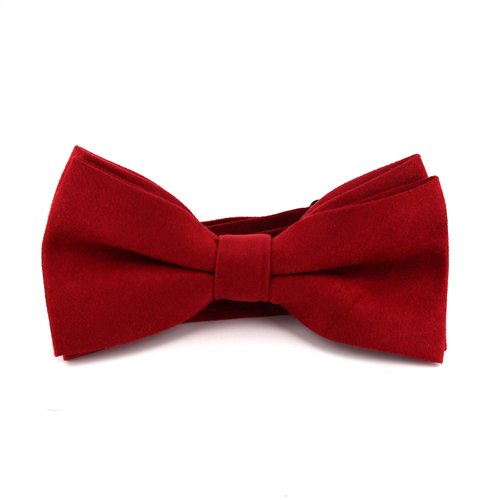 Nœud Papillon en daim rouge uni