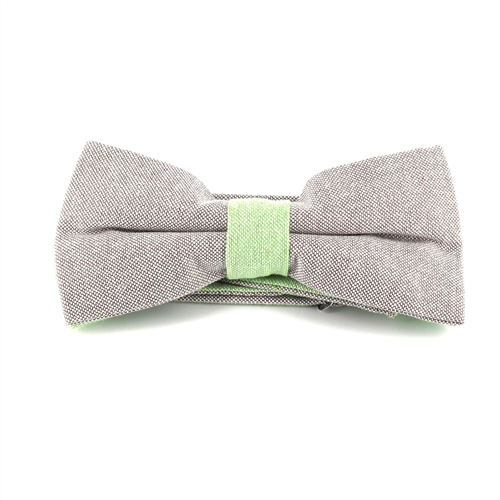 Nœud Papillon uni Oxford Gris et Vert