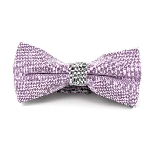 Nœud Papillon uni Oxford violet et gris