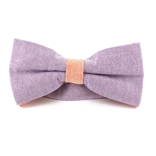 Nœud Papillon uni Oxford Violet et Orange