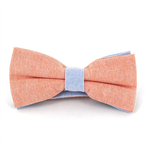 Nœud Papillon uni Oxford Orange et Bleu