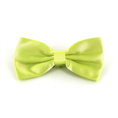 Nœud Papillon uni en satin jaune citron
