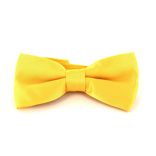 Nœud Papillon en satin jaune mat uni