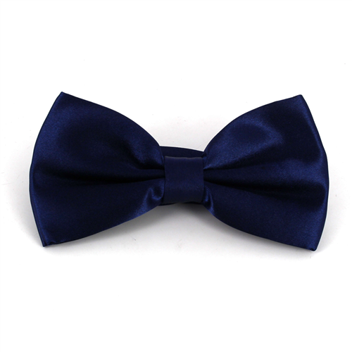 Nœud Papillon en satin bleu marine uni