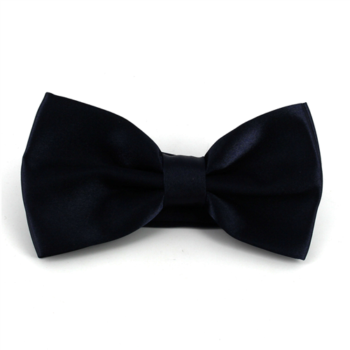 Nœud Papillon en satin bleu marine uni