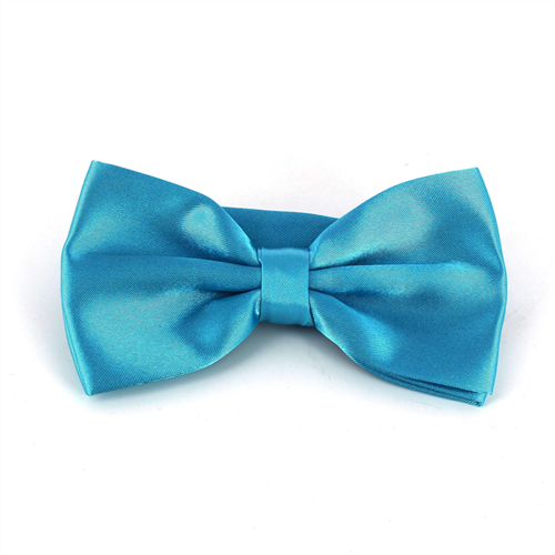 Nœud Papillon en satin bleu turquoise uni