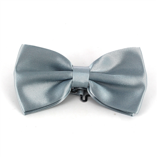 Nœud Papillon en satin gris argent