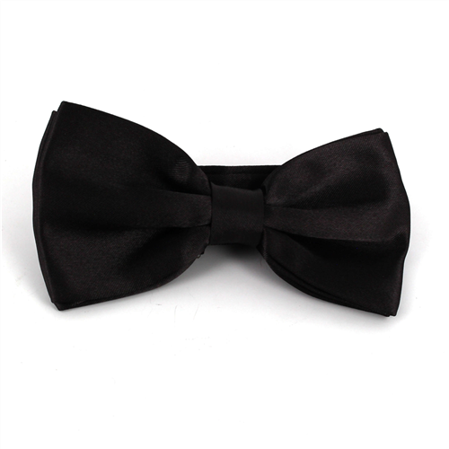 Nœud Papillon en satin noir uni