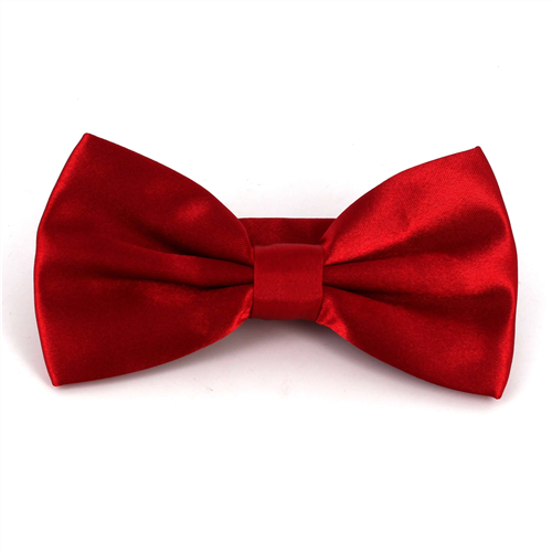 Nœud Papillon en satin rouge uni