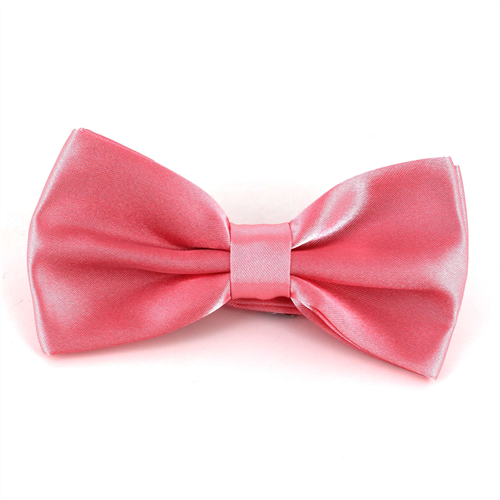 Nœud Papillon en satin rose corail uni
