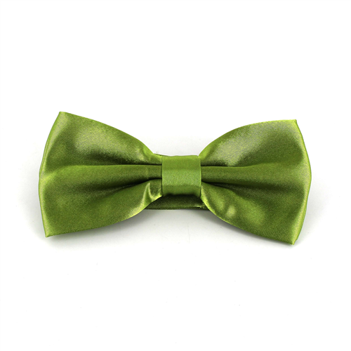 Nœud Papillon uni en satin vert citron
