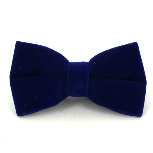 Nœud Papillon uni en velours bleu