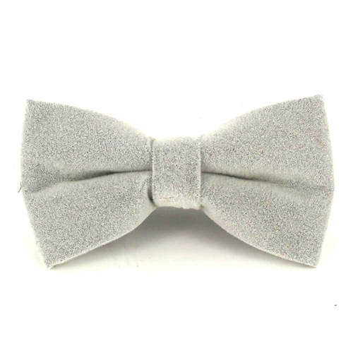 Nœud Papillon uni en velours gris