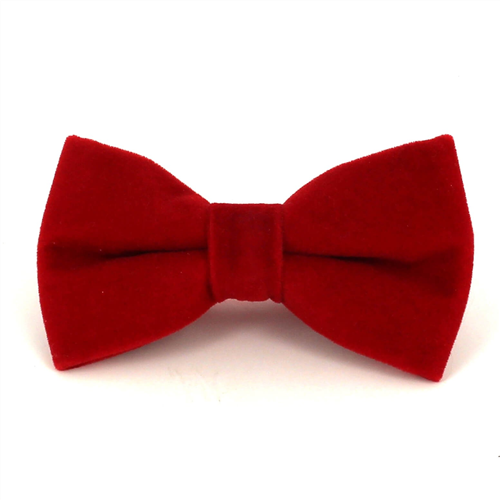 Nœud Papillon en velours rouge uni
