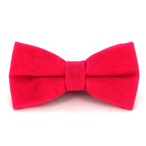 Nœud Papillon uni en velours rose