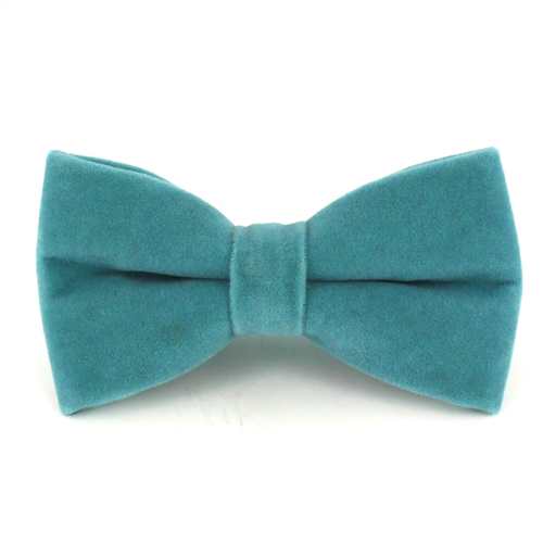 Nœud Papillon uni en velours turquoise