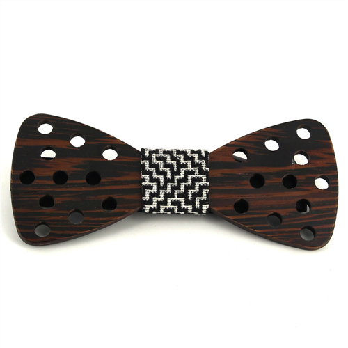 Nœud Papillon en bois avec petits trous