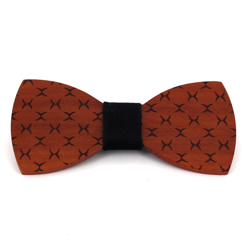Nœud Papillon en bois à motifs croisés