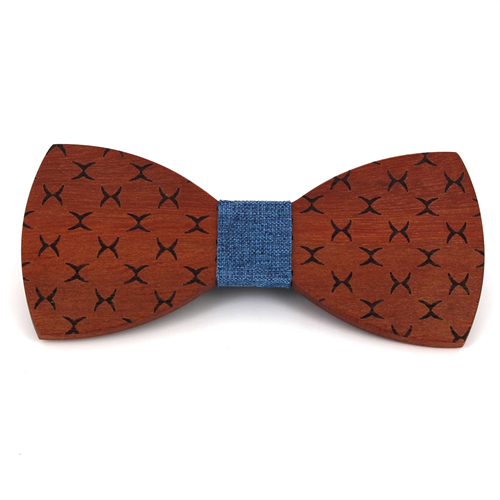 Nœud Papillon en bois à motifs croisés