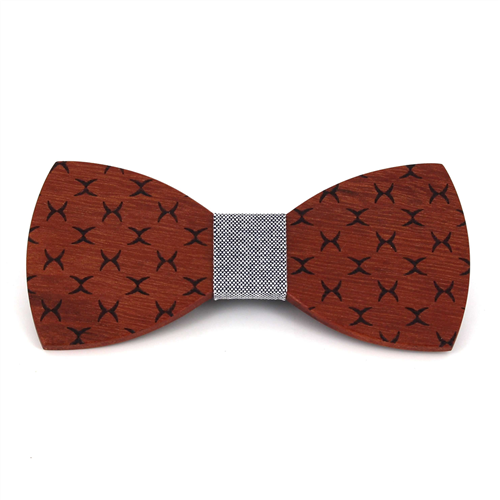 Nœud Papillon en bois à motifs croisés
