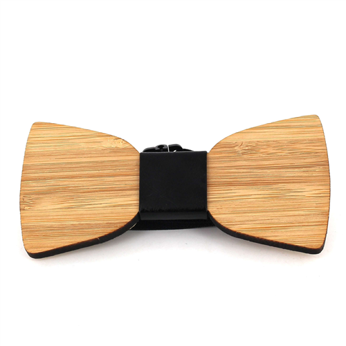 Nœud Papillon en bois de bambou et cuir