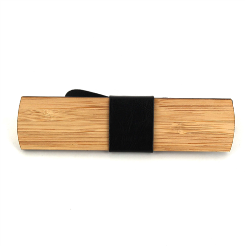 Nœud Papillon en bois de bambou et cuir