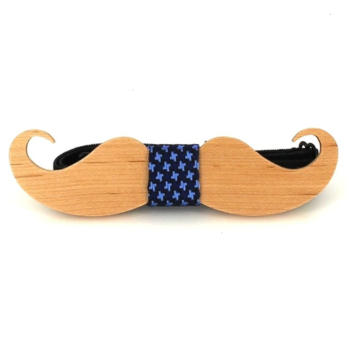 Nœud Papillon en bois moustache