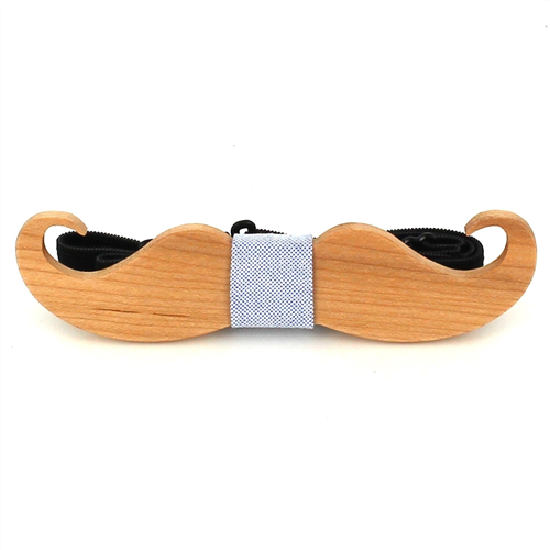 Nœud Papillon en bois moustache
