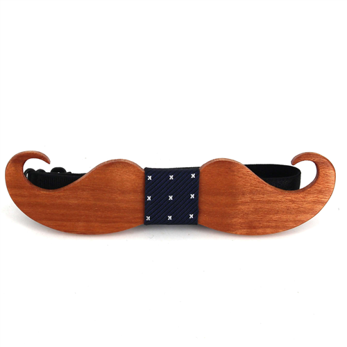 Nœud Papillon en bois moustache