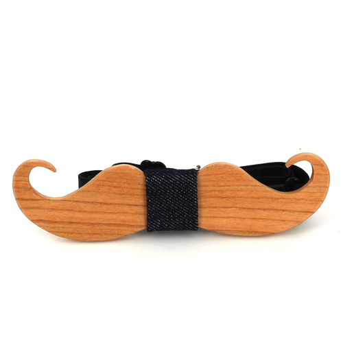 Nœud Papillon en bois moustache