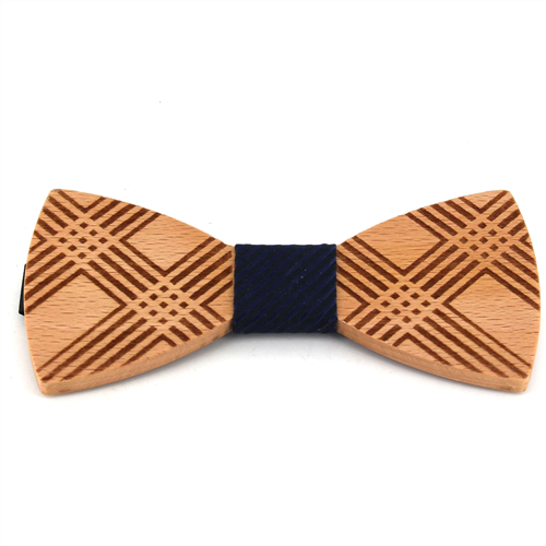 Nœud Papillon en bois à carreaux
