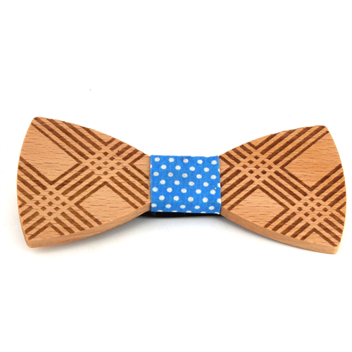 Nœud Papillon en bois à carreaux