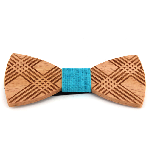 Nœud Papillon en bois à carreaux
