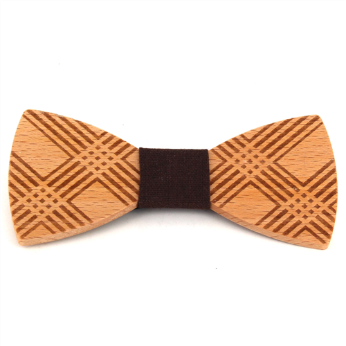 Nœud Papillon en bois à carreaux