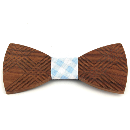 Nœud Papillon en bois à carreaux