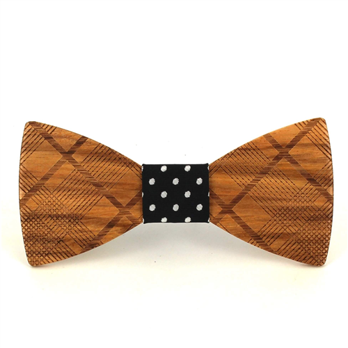 Nœud Papillon en bois à carreaux