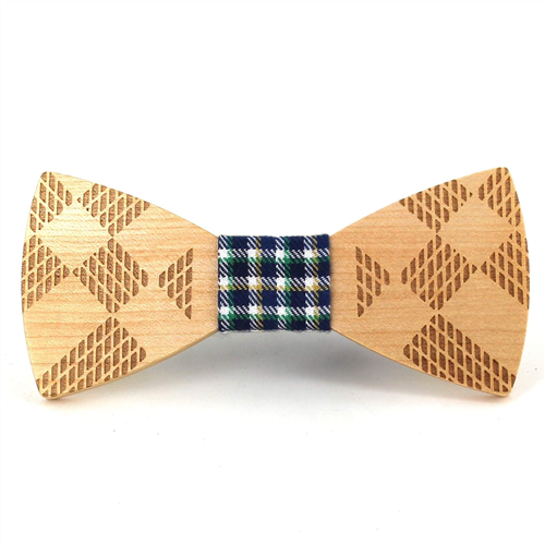 Nœud Papillon en bois à carreaux
