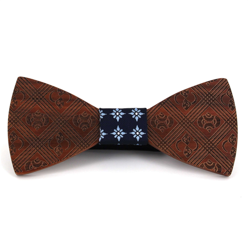 Nœud Papillon en bois motif géométrique