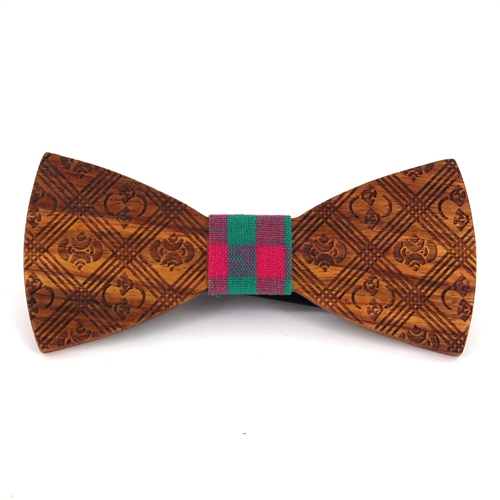 Nœud Papillon en bois motif géométrique